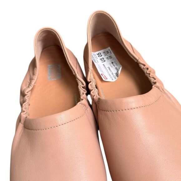 Fitflop Allegro Fold Down Back Ballerinas Beige Leather 5 NWT - Picture 5 of 7